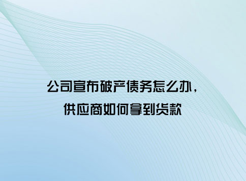 公司宣布破产债务怎么办,供应商如何拿到货款？