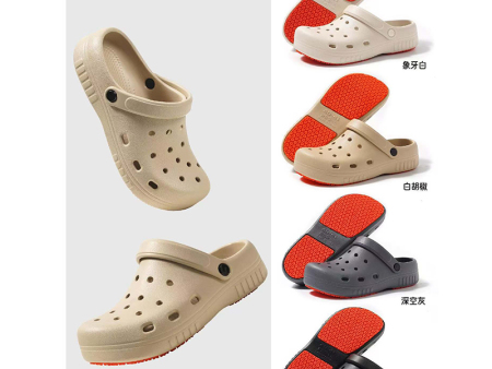 4419  防滑底纯色洞洞鞋男女36-45