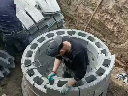 圆形井模块施工砌筑