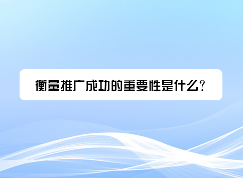 衡量推广成功的重要性是什么?