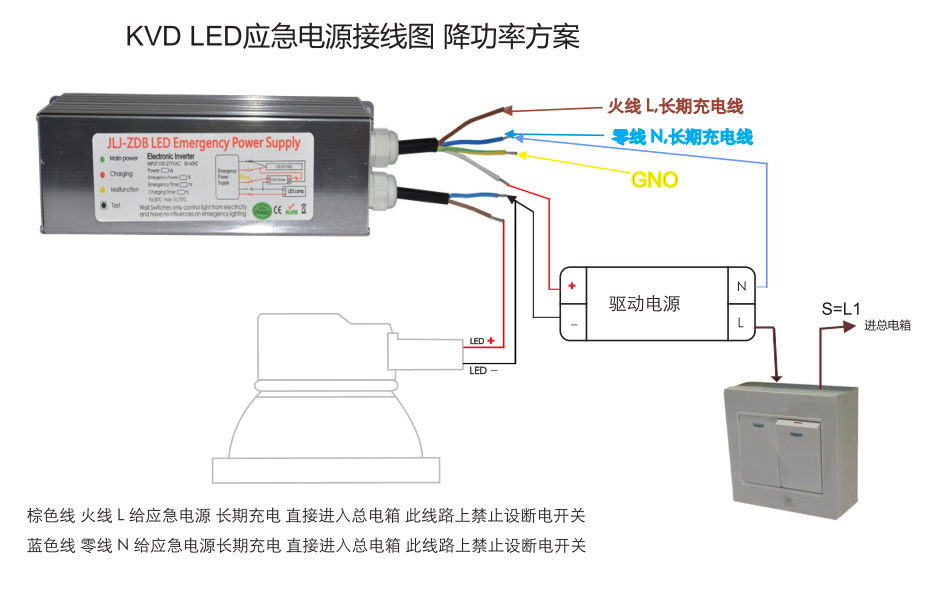 led应急一体盒 降功率方案