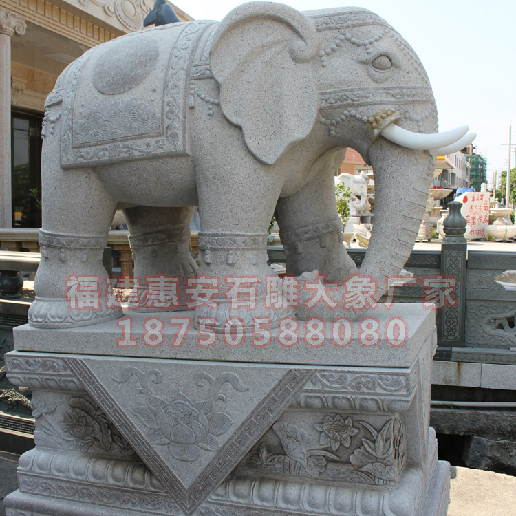 大象雕塑，汉白玉石雕大象制作，石雕大象的意义