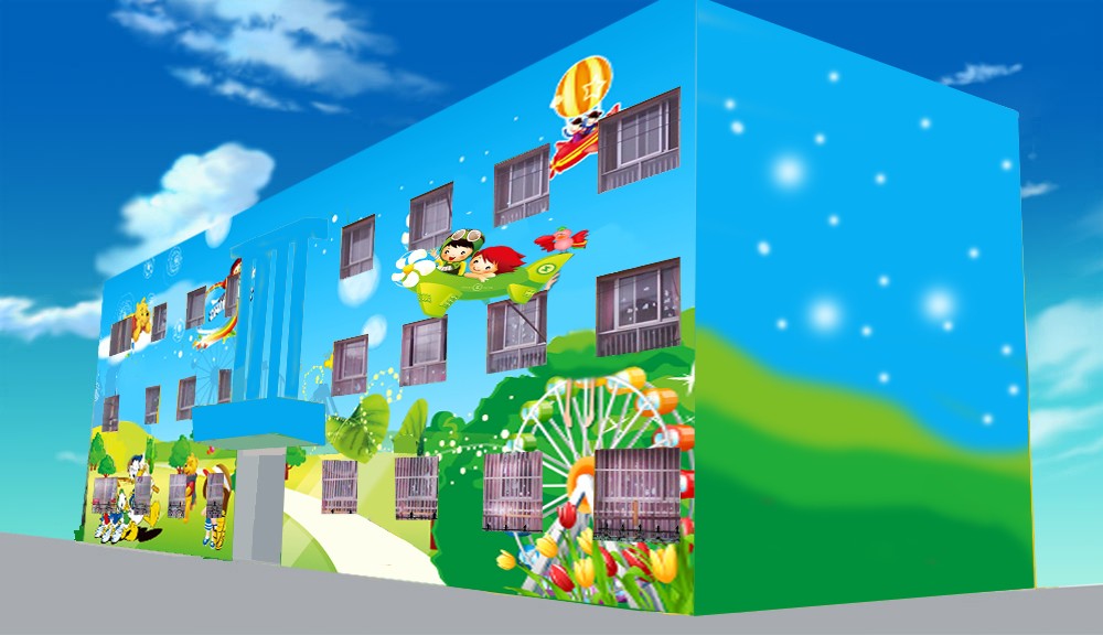 装饰性大型墙体画 (幼儿园,城市文化墙,乡村墙绘,建筑物外墙,厂房