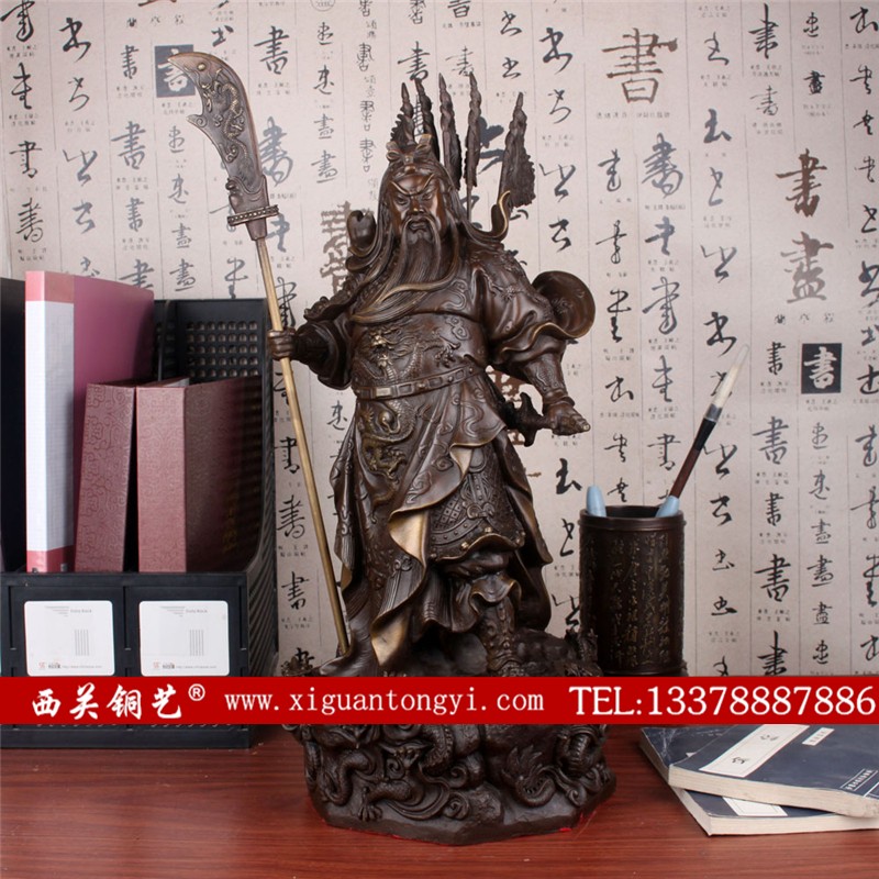铜关公摆件 铸铜关公关帝神像 铜关公像定做