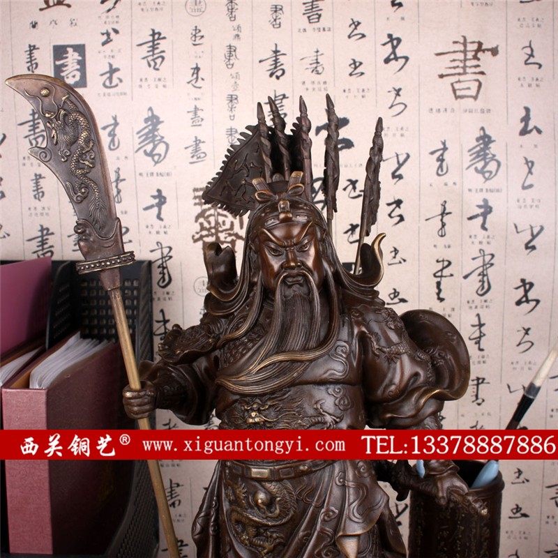 铜关公摆件 铸铜关公关帝神像 铜关公像定做