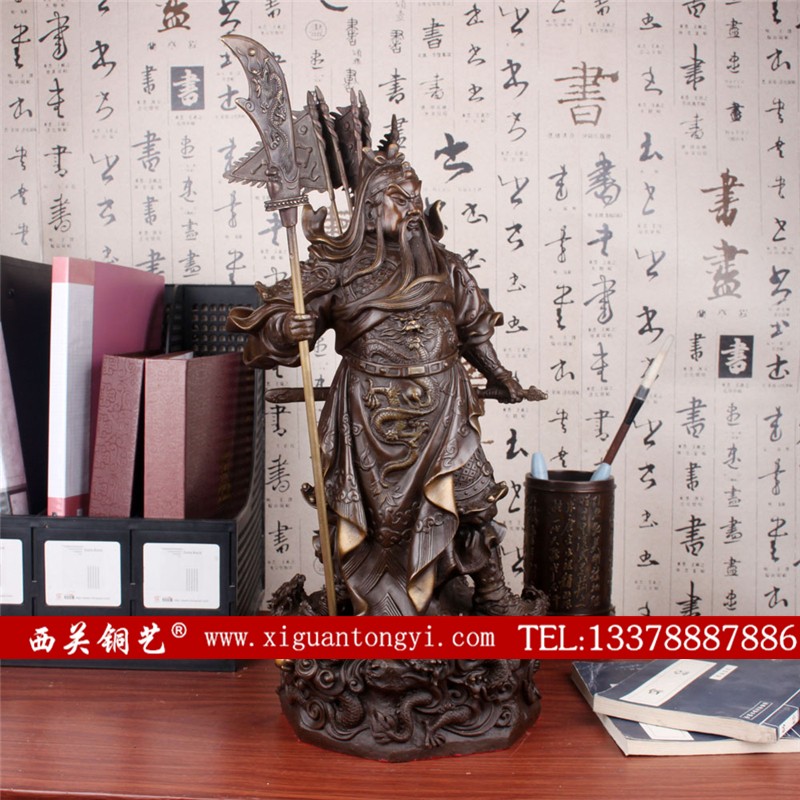 铜关公摆件 铸铜关公关帝神像 铜关公像定做
