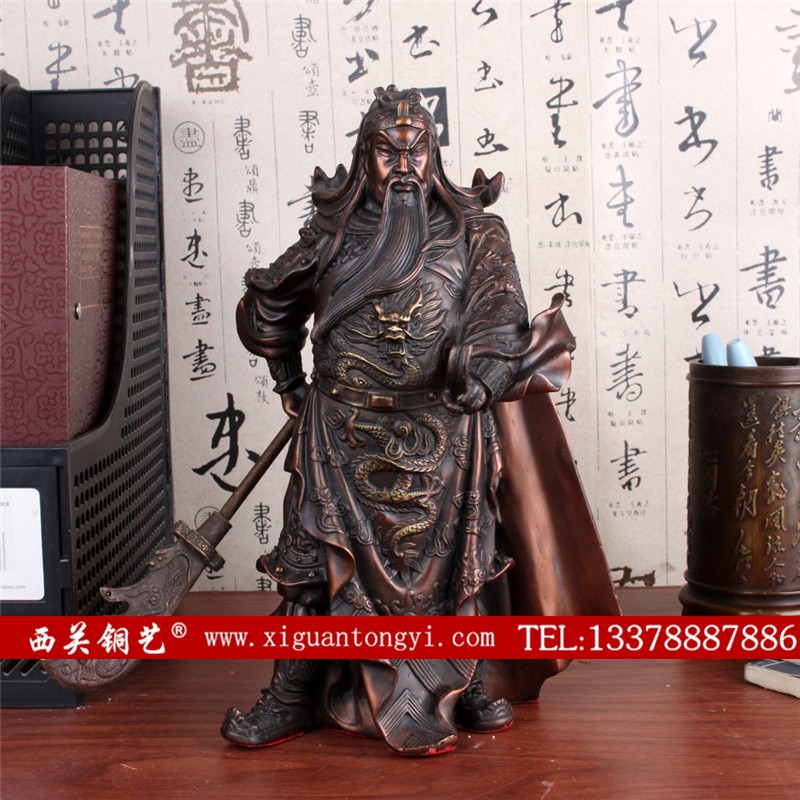 铜关公摆件 铸铜关公关帝神像 铜关公像定做