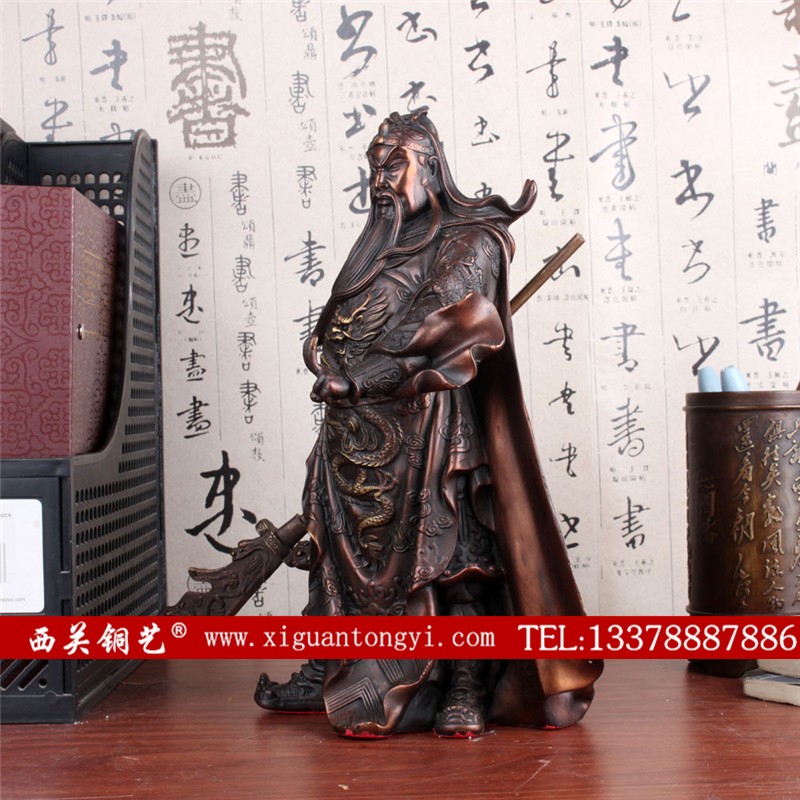 铜关公摆件 铸铜关公关帝神像 铜关公像定做