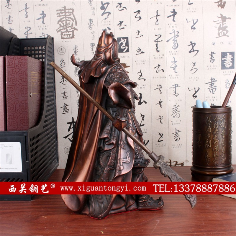铜关公摆件 铸铜关公关帝神像 铜关公像定做