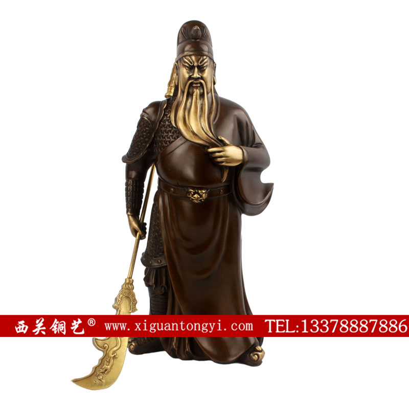 铜关公摆件 铸铜关公关帝神像 铜关公像定做