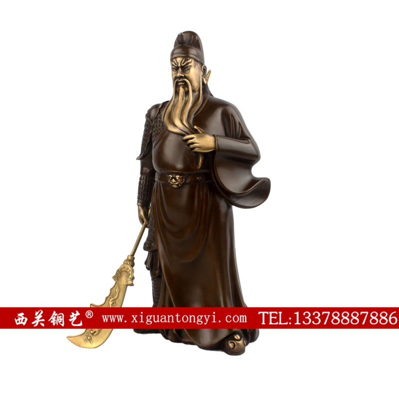 铜关公摆件 铸铜关公关帝神像 铜关公像定做