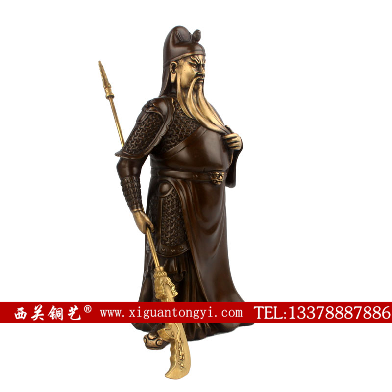 铜关公摆件 铸铜关公关帝神像 铜关公像定做