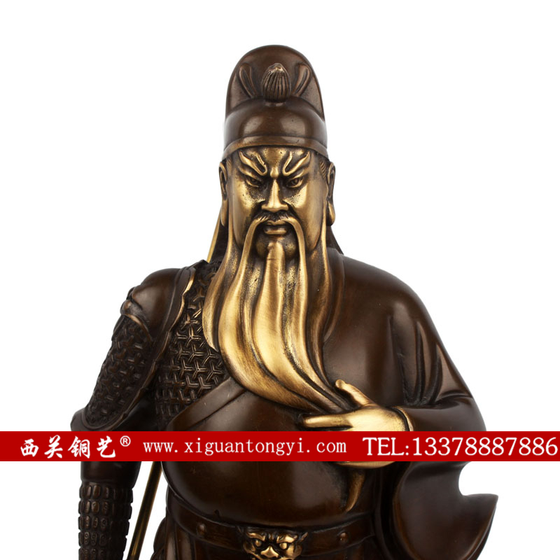 铜关公摆件 铸铜关公关帝神像 铜关公像定做