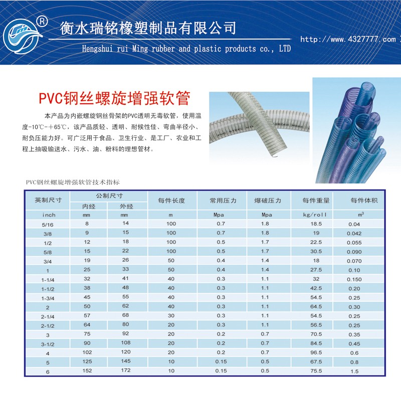 大口径pvc钢丝软管