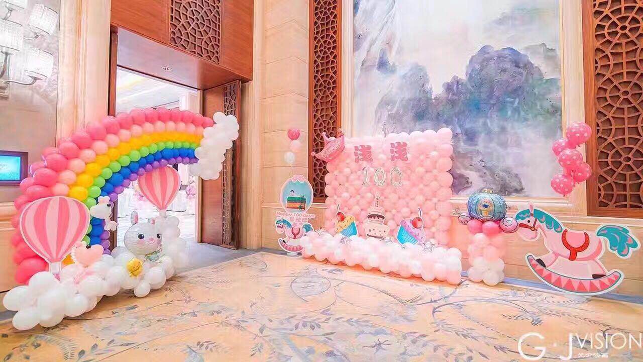 福州气球生日布置公司 福州ktv布置氛围 周岁宴百日宴