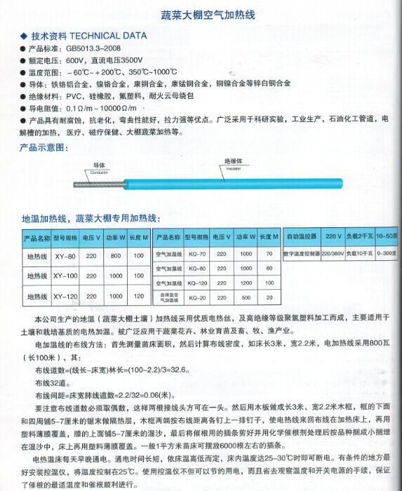 绝缘电热线