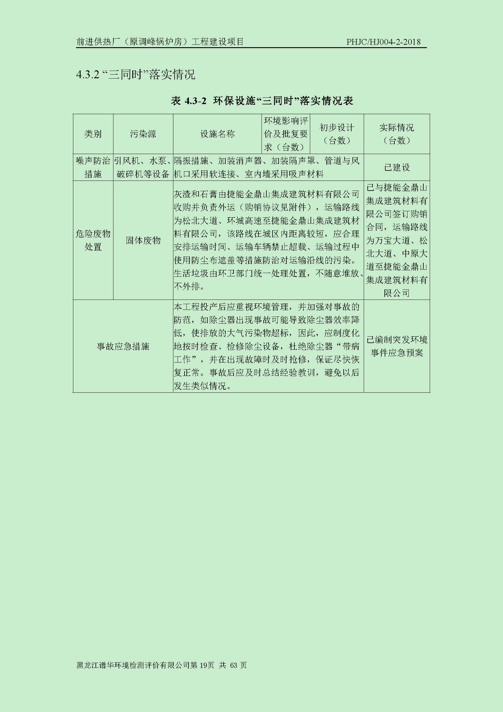 前进供热厂（原调峰锅炉房）工程建设项目环境保护验收|项目公示-黑龙江谱华环境检测评价有限公司