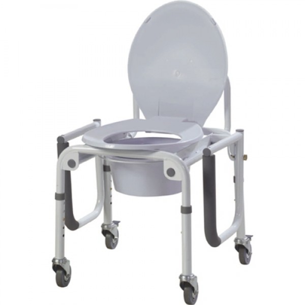 Drop arm commode