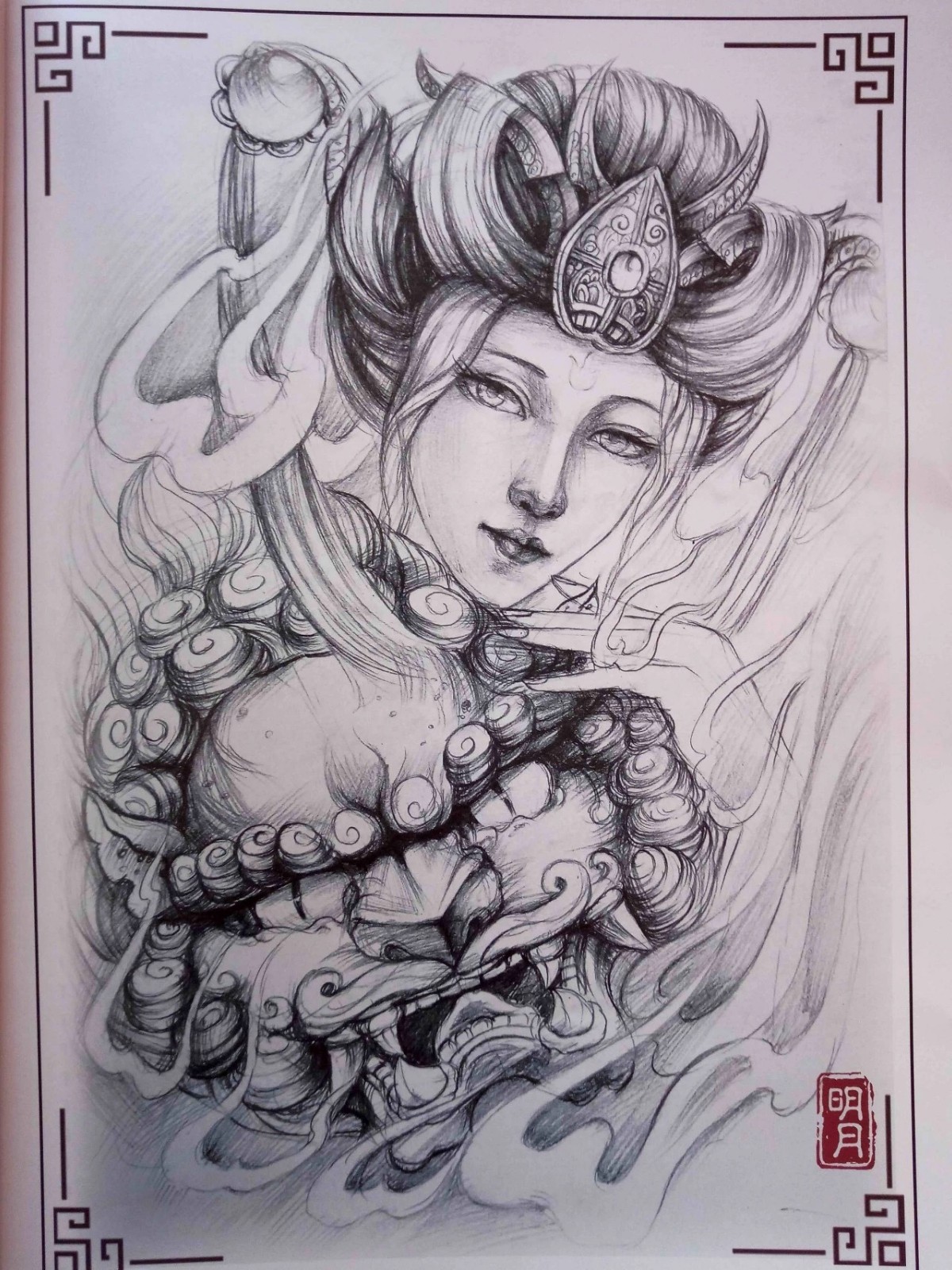 中国风纹身|文身及文身手稿分享-玖炫刺青