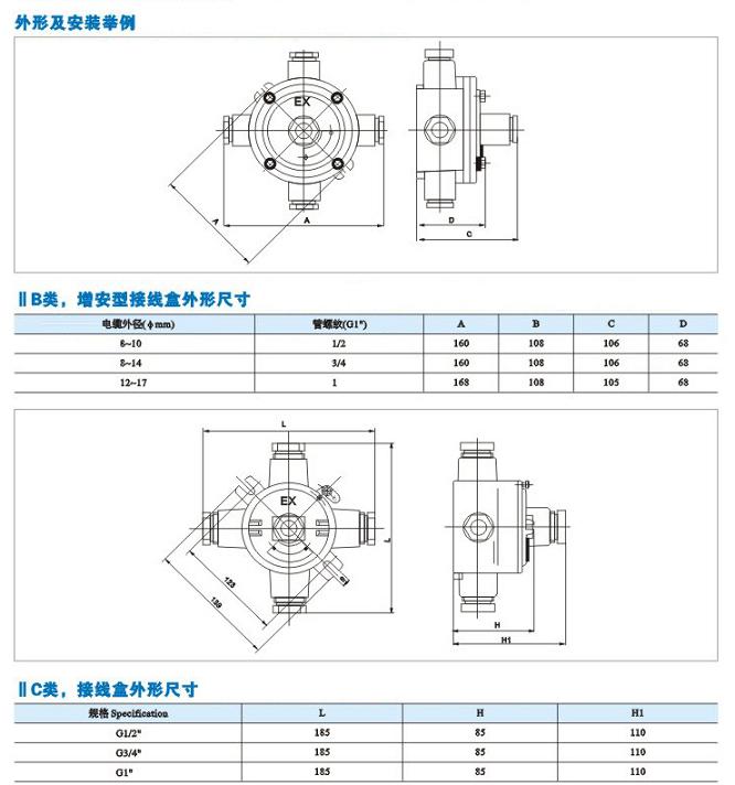 AH系列防爆接线盒（IIB、IIC、e）|防爆管件类-乐清亿安防爆电器有限公司