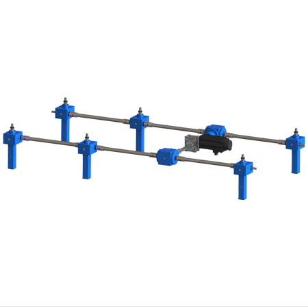 多臺絲桿升降機同步聯動示意圖|絲桿升降臺-上海冼星重工機械制造有限公司