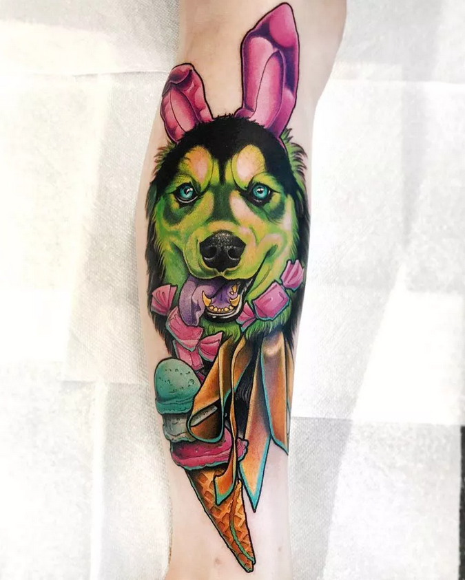 好看的狗狗纹身图案