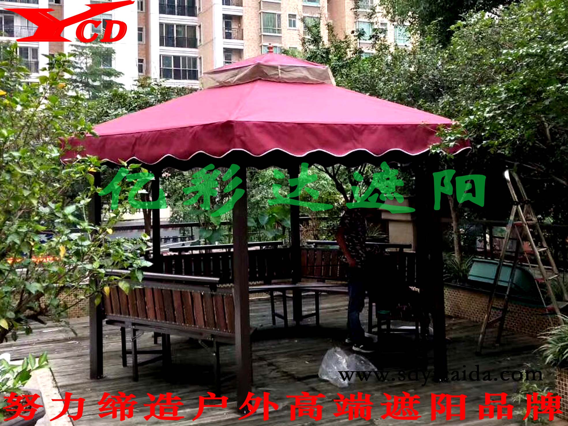 无围布四柱亭|遮阳伞-山东亿彩达遮阳节能科技有限公司 无围布四柱亭|遮阳伞-山东亿彩达遮阳节能科技有限公司