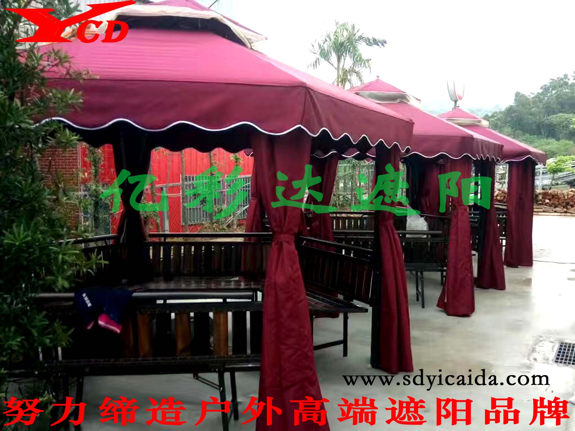无围布四柱亭|遮阳伞-山东亿彩达遮阳节能科技有限公司 无围布四柱亭|遮阳伞-山东亿彩达遮阳节能科技有限公司