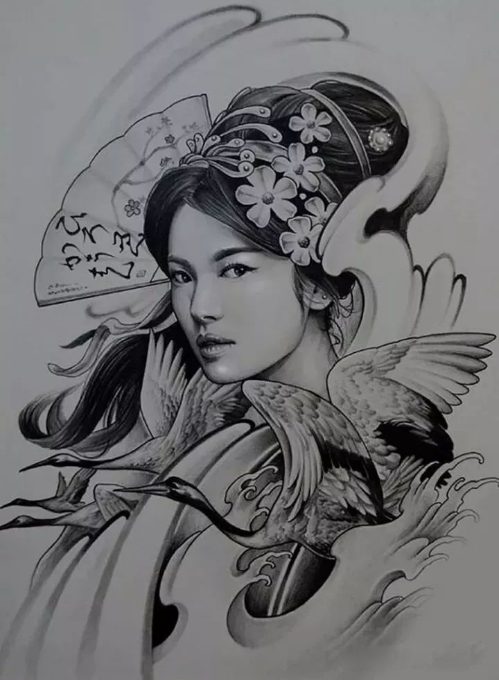 纹身手稿分享——艺伎(二)