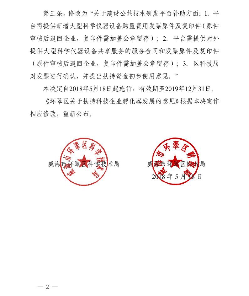 扶持科技企業孵化器發展