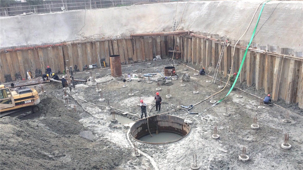 中建远大建设有限公司惠安县污水处理厂提标改造工程钢板桩支护施工