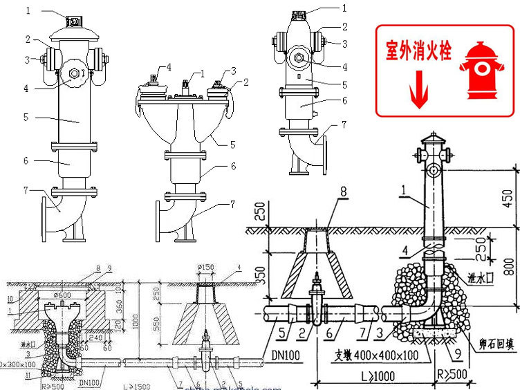 西安室外消火栓 地上栓ss100/65-1.6 地下栓sa100-65