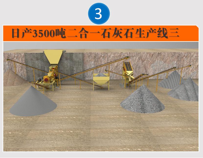 日产3500吨二合一石灰石生产线