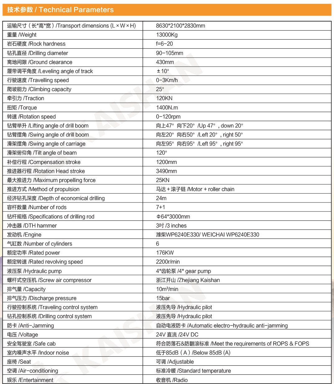 ZT5型一体式露天潜孔钻车