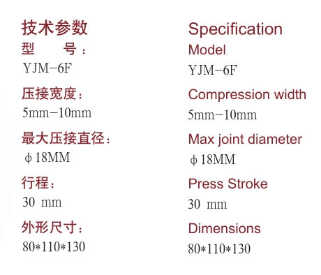 YJM-6F 型六方压接模具