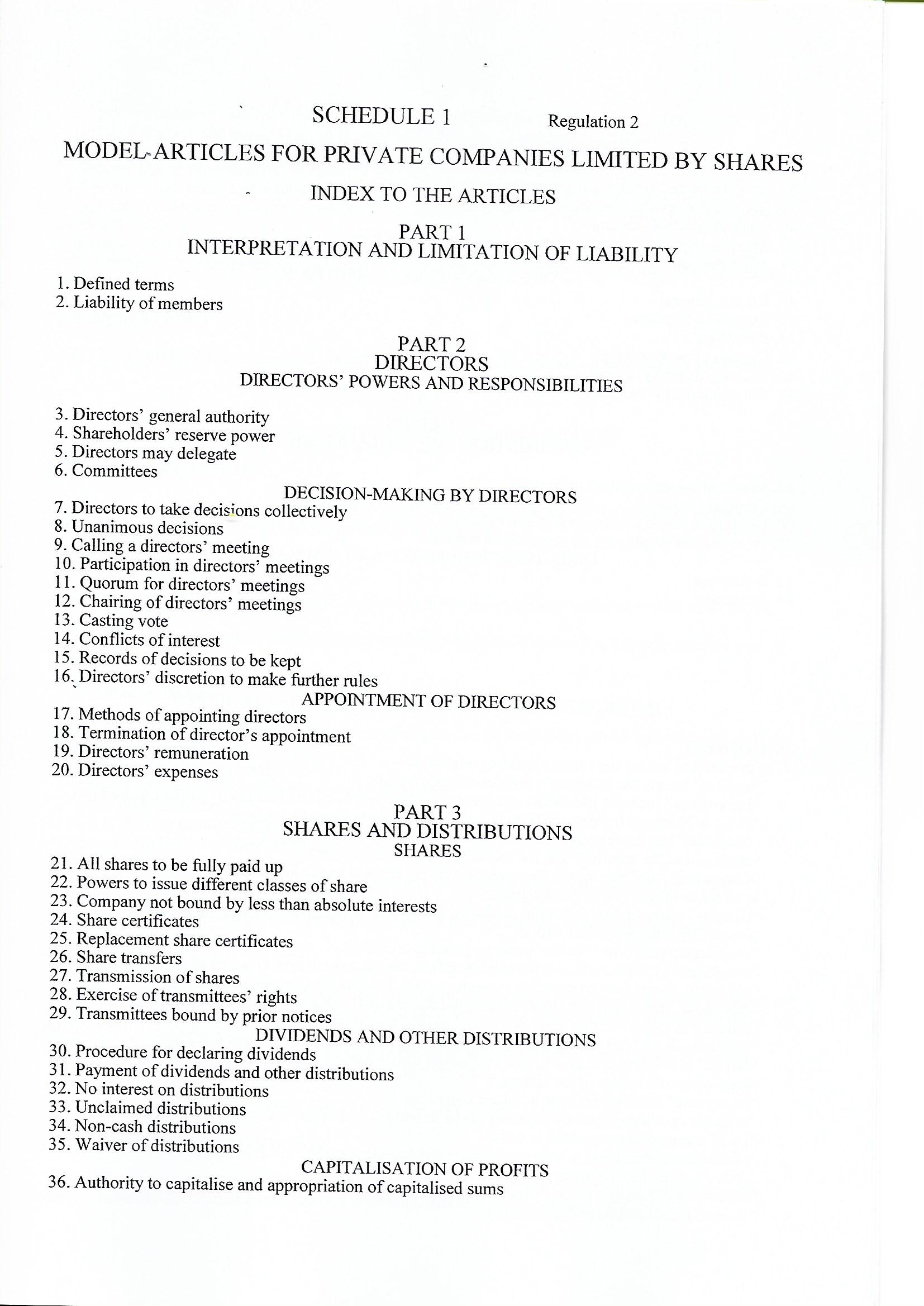 Articles of association