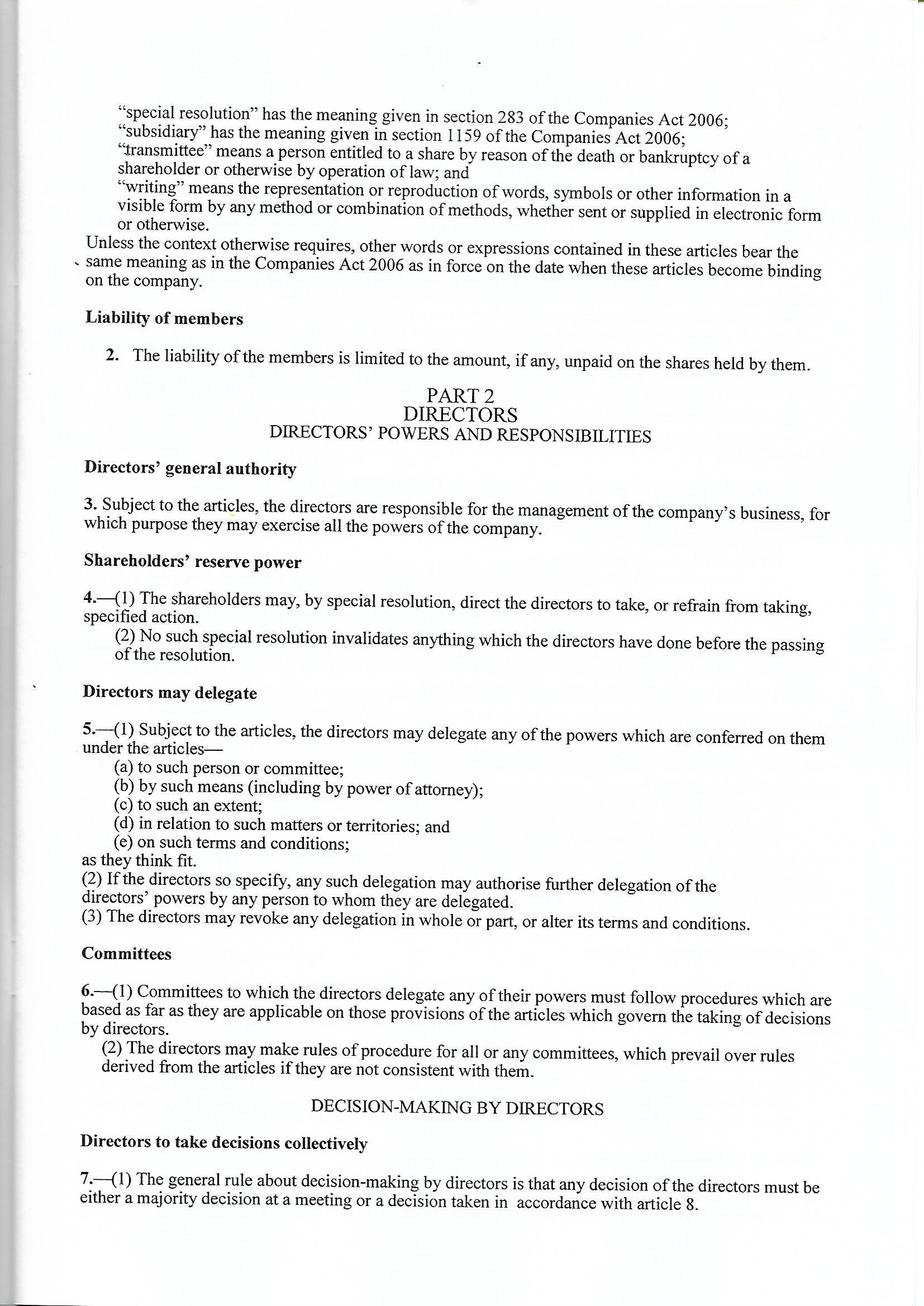 Articles of association