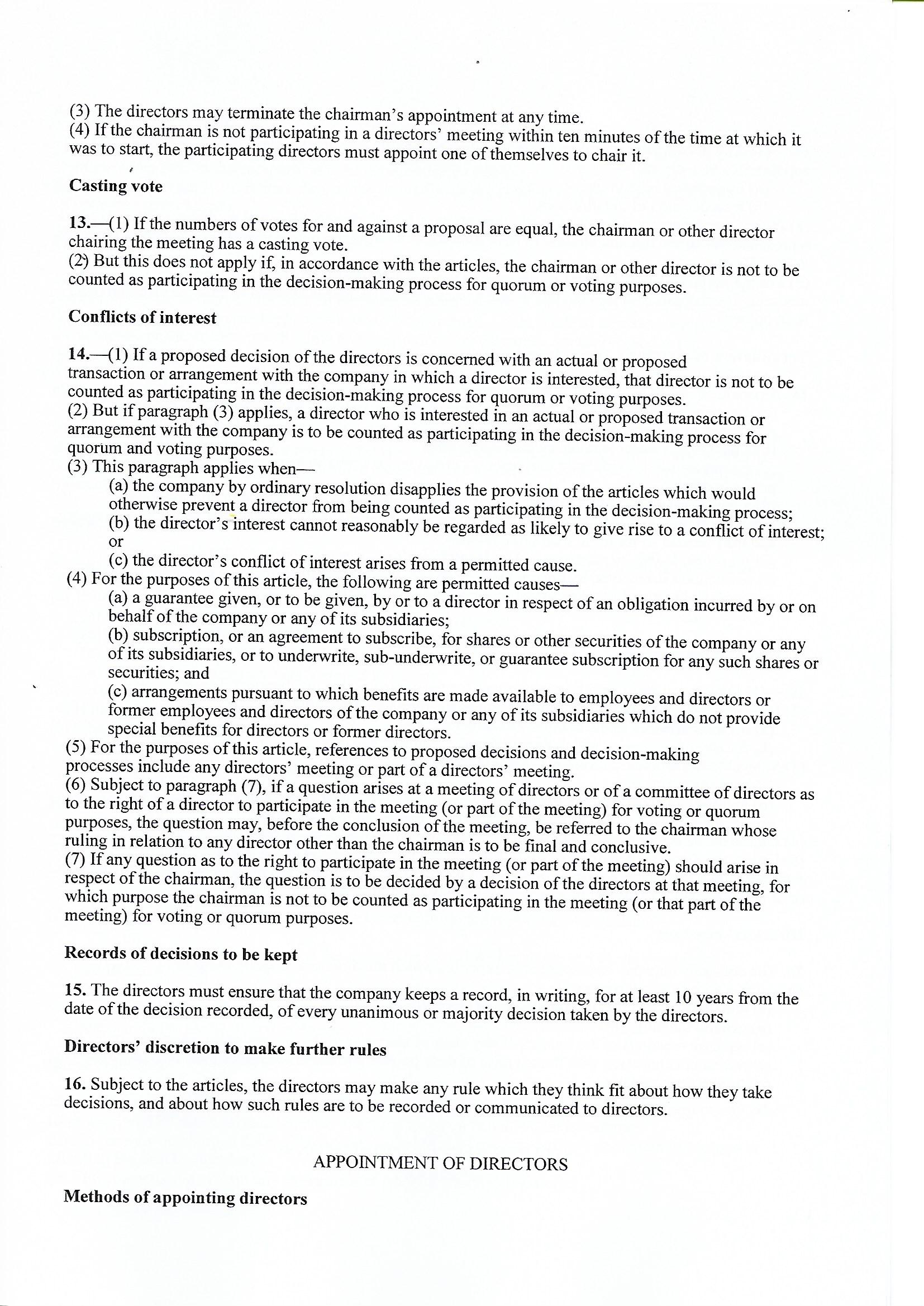 Articles of association