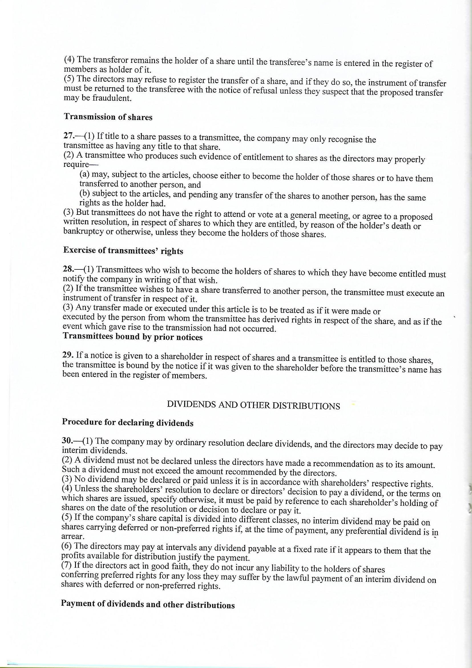Articles of association