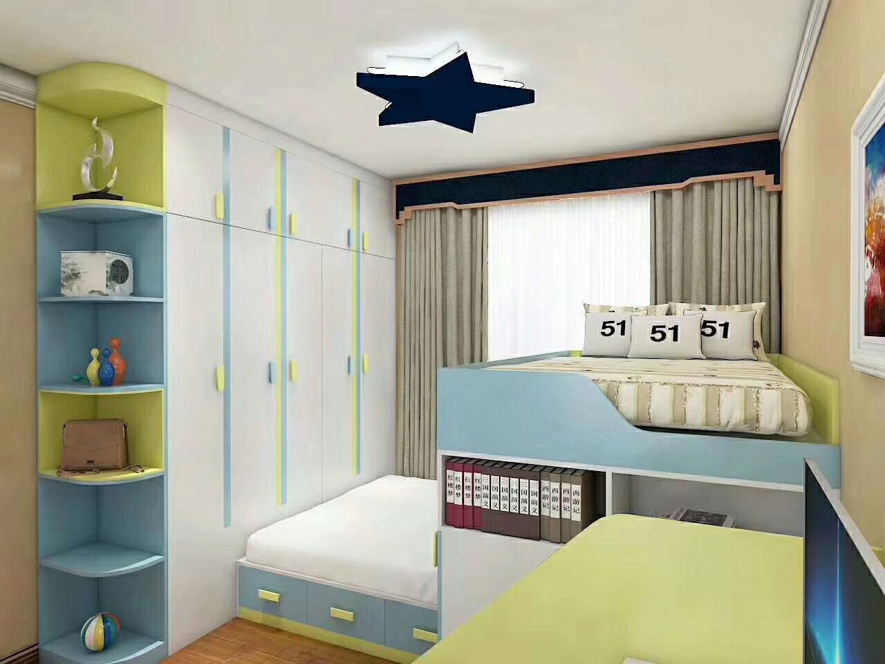 儿童床子母床衣柜床组合板式床可定制