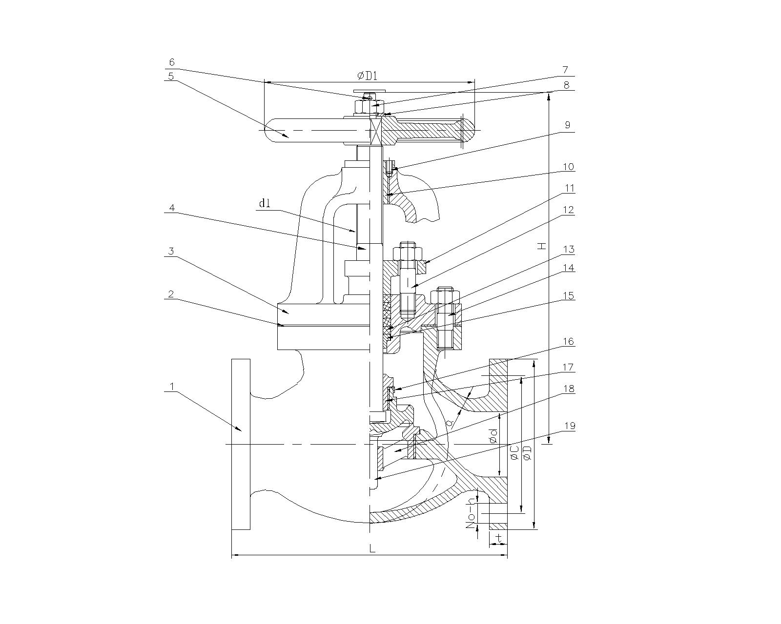 JIS F7305 Marine Cast Iron Globe Valve 5K