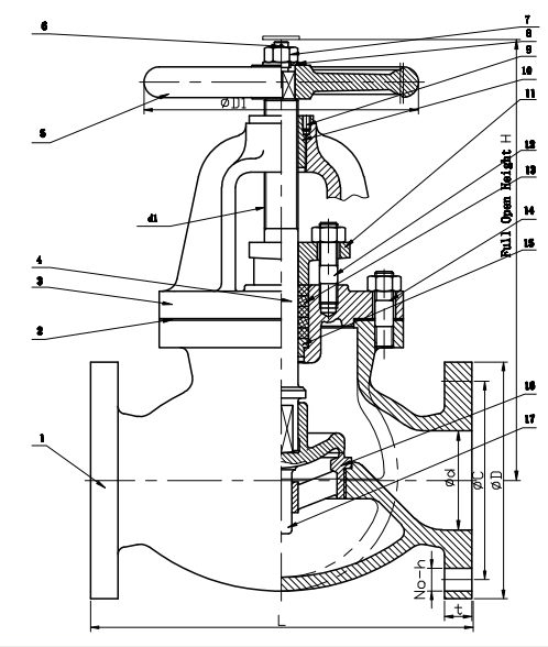JIS F7311C Marine Cast Steel Globe Check Valve 5K