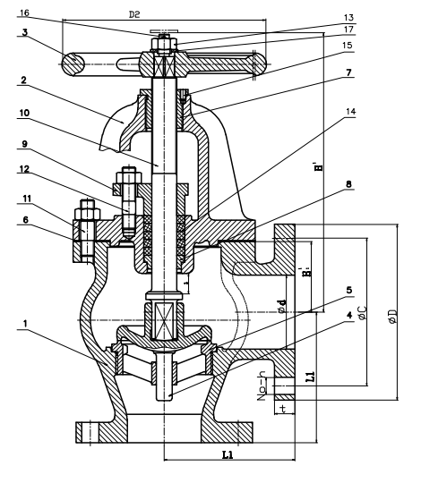 JIS F7312C Marine Cast Steel Angle Check Valve 5K
