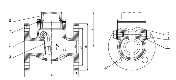 JIS F7371 Marine Cast Bronze/Brass Swing Check Valve 5K