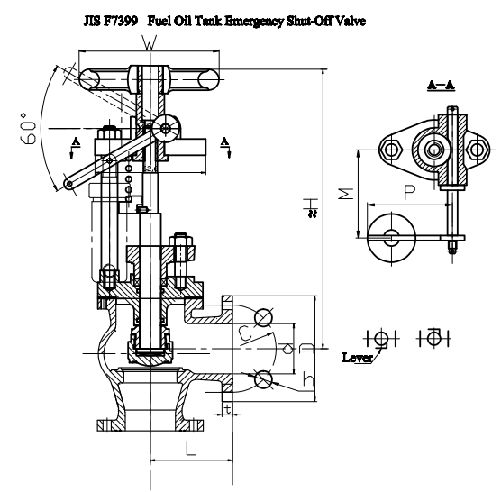 JIS F7399 Marine Cast Steel Angle Quick Closing Valve 5K/10K
