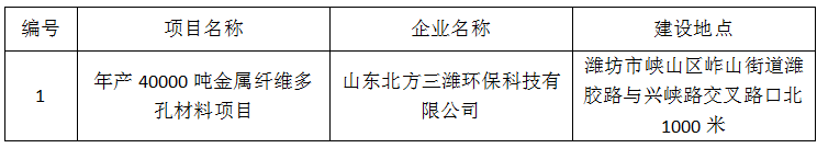 山东北方三潍环保科技有限公司项目竣工环境保护验收报告表