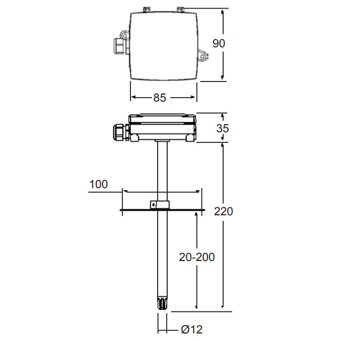 HTDT10-420管道安装组合湿度温度变送器