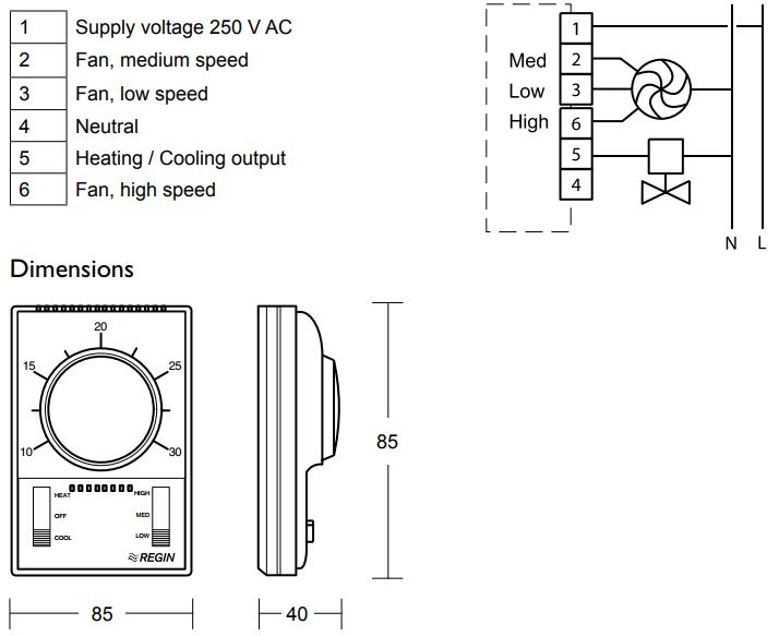 RRT025A风机盘管电子机械式室内温控器