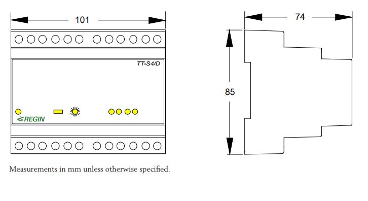 TT-S4/D用于控制电加热盘管4级步进控制器
