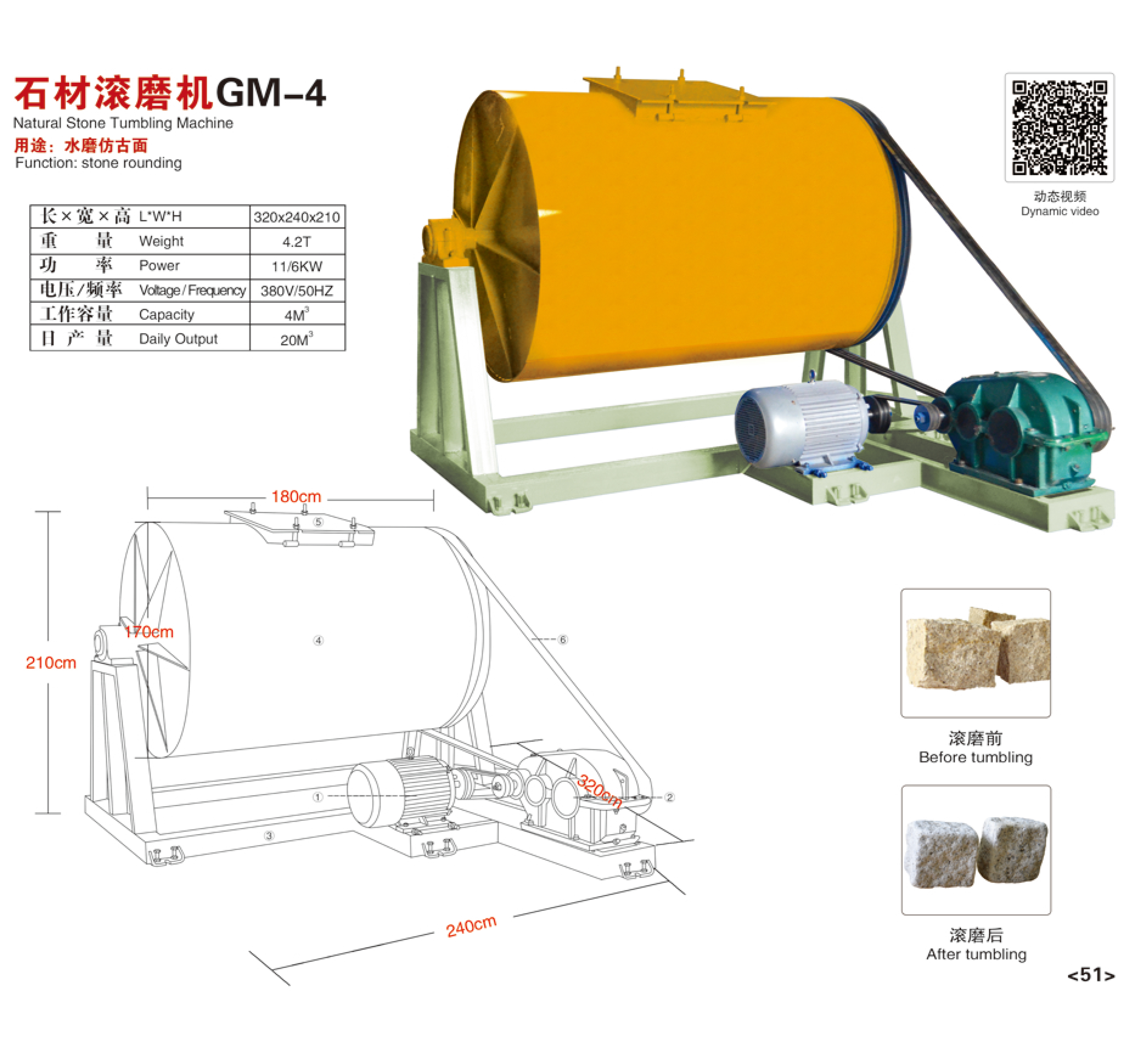 石材滚磨机GM-4